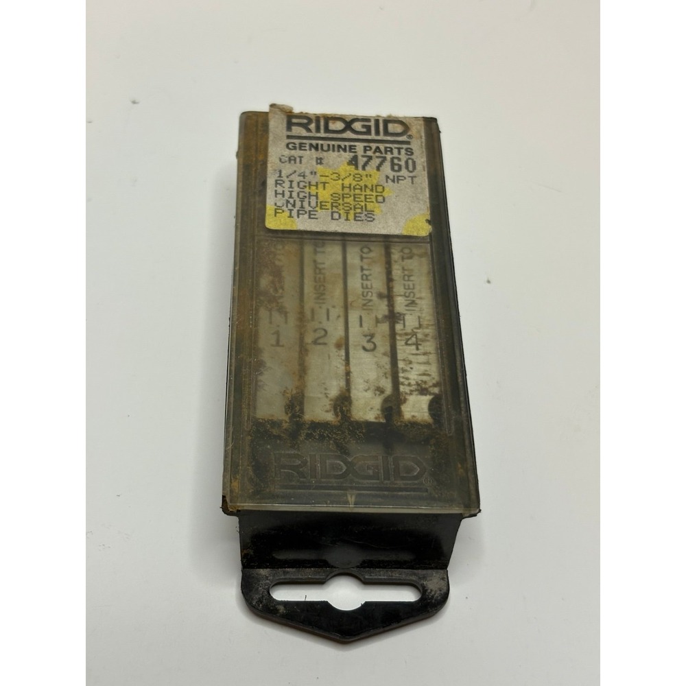 RIDGID 47750 1/4"-3/8" NPT Right-Handed Alloy Threading Machine Dies has rust